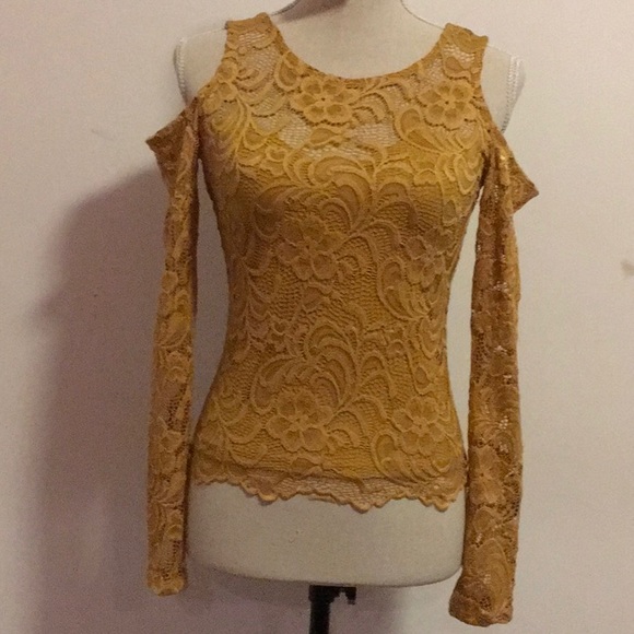 Ambiance Tops - Brand New Lace Cold Shoulder Top